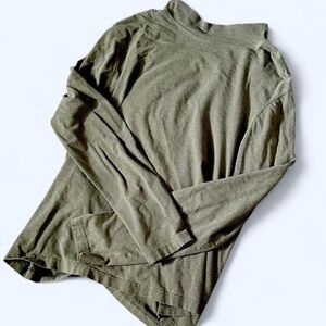 Chic Olive Long Sleeve Mock Neck Top